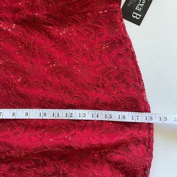 Alexa B Nites Red Formal Evening Holiday Party Prom Dress Lace Glitter Mermaid 6 - Picture 14 of 16